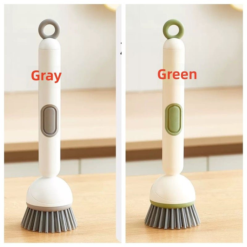 360° Rotating Kitchen Brush - Gray/Green, Ideal for Pot, Dish & Bowl Cleaning
