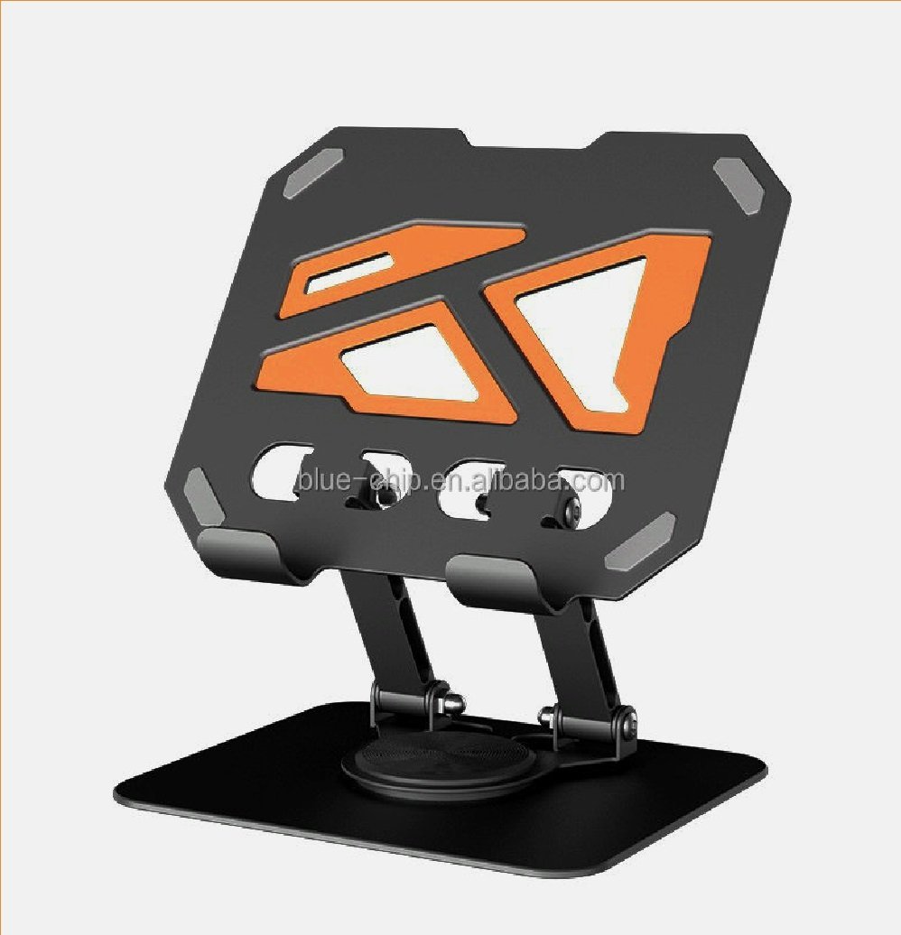 Yanchentian 360° Rotatable Laptop Stand, Foldable Metal Steel Desk Holder for Notebook/Tablet/Phone, Vertical or Flat Use - Image 3