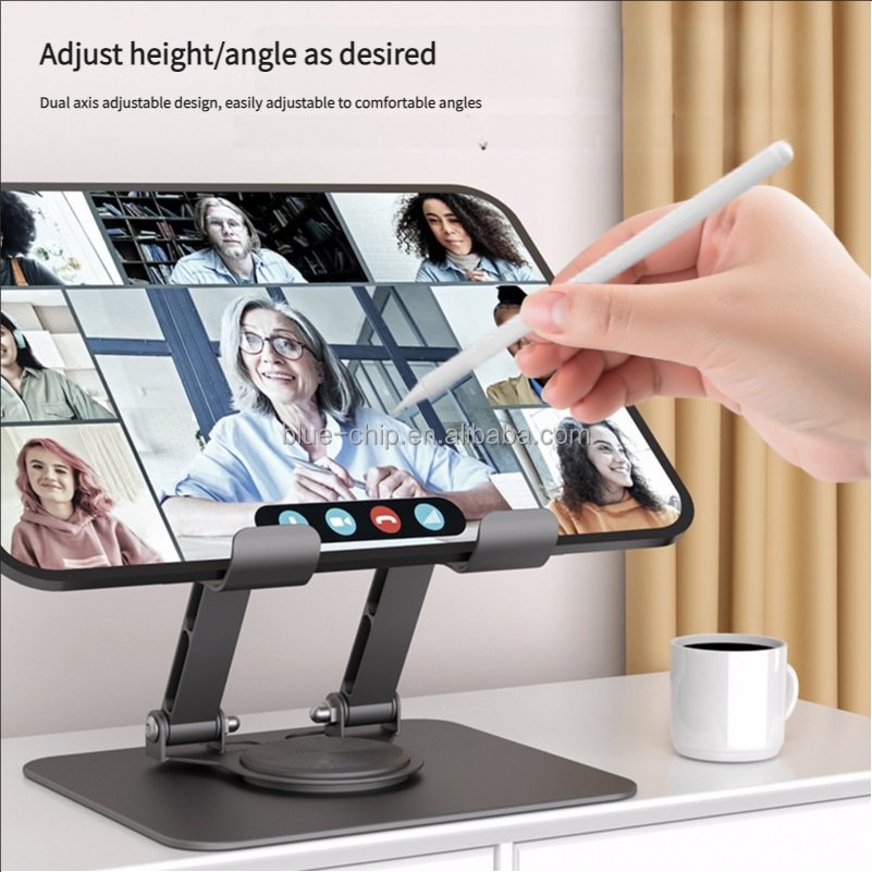 Yanchentian 360° Rotatable Laptop Stand, Foldable Metal Steel Desk Holder for Notebook/Tablet/Phone, Vertical or Flat Use